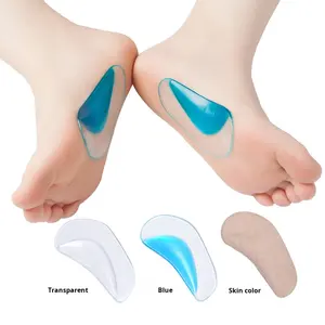 Vente directe d'usine semelles orthopédiques pour adultes Semelles de soutien de la voûte plantaire <span class=keywords><strong>en</strong></span> gel Demi-semelles <span class=keywords><strong>en</strong></span> silicone pour les pieds évasés vers l'intérieur et l'extérieur - Product Image 1