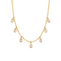Nouveau Collier Pendentif Zircon Tendance 2026 Plaqué Or 18K PVD Acier Inoxydable Anti-ternissement Mode Femme