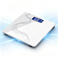 Balance de salle de bain numérique blanche 180 kg 50 g avec mesure de l'IMC et de la graisse corporelle