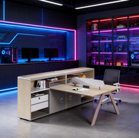 Bureau de travail pour 4 à 6 personnes, mobilier de bureau design moderne, table de bureau pour espace ouvert, bureau modulaire pour immeuble de bureaux