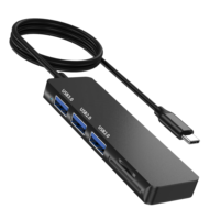 Adaptateur multiport pour concentrateur USB-C à 5 ports avec emplacements pour cartes USB 3.0, USB 2.0, SD et TF pour MacBook, iPad, Chromebook, PC, etc.