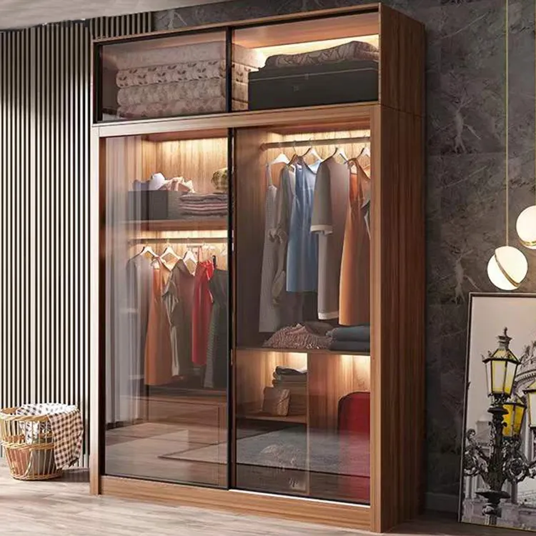 Ekintop modern glass wardrobe bedroom wardrobe lights cupboards for bedroom wardrobe