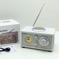 Eletree NS-808BT Enceinte Bluetooth portable rétro avec radio AM FM SW 3 bandes, chargeur DC et horloge à quartz