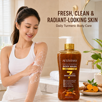 AESTHTANY Gel Douche Corporel au Curcuma 1000ml Éclaircissant et Nourrissant en 7 Jours, Réparateur Cutané, Contrôle du Sébum et Exfoliant pour Femmes Adultes