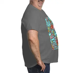 Image personnalisée grande taille T-shirt personnalisé pour homme Streetwear 100% coton Design uni avec techniques de sérigraphie d'impression contrastée - Product Image 1