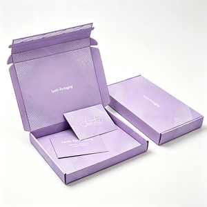 Boîtes d'expédition pour vêtements en carton ondulé avec impression de logo de marque personnalisée, couleur rose, emballage pour envoi postal avec ruban et sac en papier - Product Image 3