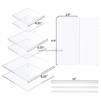 Ensemble de disques à gâteau carrés en acrylique-Planches de base en cercle avec trou central