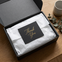 Tarjetas de Agradecimiento de Cartón Negro de Lujo Personalizadas con Estampado en Dorado para Empaquetado de Productos de Marca Premium