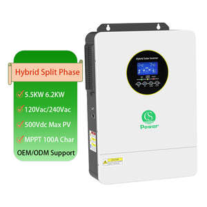 Sgpower chia giai đoạn 120V 240V năng lượng mặt trời biến tần 3.6kW 5.5KW 6.2kW lai năng lượng mặt trời biến tần tắt lưới biến tần MPPT phí điều khiển - Product Image 1