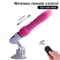 SacKnove Vente en gros Télécommande télescopique automatique Pistolet en forme de Poussée Love Toy Sex Machine Gode Vibrateur pour femmes
