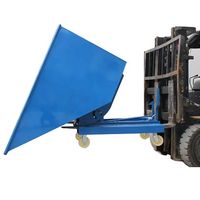 Mini benne basculante pour chariot élévateur de 1,5 mètre cube, bac à déchets industriel, benne à déchets