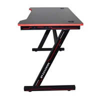 Bureau de Jeu en Z Moderne 2021 pour Gamers, Bureau PC Noir avec Matériaux Bois et Métal pour Usage Maison et Bureau