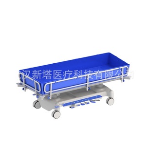 Nuevo Carro de Ducha Hidráulico Tipo Torre con 4 Ruedas y Altura Ajustable para Uso Hospitalario - Product Image 1
