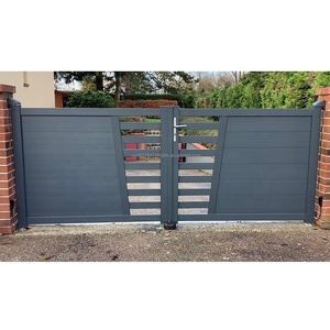 Portail double moderne en aluminium à lattes horizontales, coupe-vent, pour <span class=keywords><strong>allée</strong></span> extérieure - Product Image 5