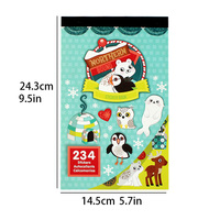 Lot d'autocollants esthétiques d'animaux polaires arctiques - 234 motifs d'hiver uniques pour la décoration de journaux, d'ordinateurs portables et les jeux créatifs des enfants