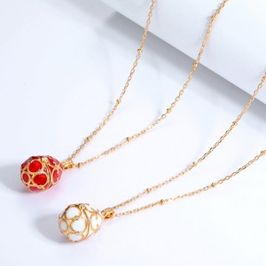 Joyería de moda de las mujeres mano <span class=keywords><strong>esmaltado</strong></span> día de Pascua estilo <span class=keywords><strong>ruso</strong></span> huevo de Fabergé COLLAR COLGANTE - Product Image 5