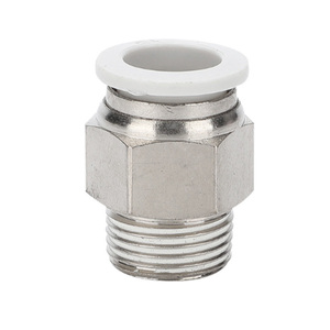 Conector neumático de latón niquelado con rosca macho, conector recto para tubo de aire, para conexión de manguera de aire en sistemas neumáticos - Product Image 5