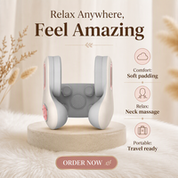 Oreiller de massage multifonctionnel rechargeable en forme de U pour le cou, idéal pour les voyages, la voiture et la maison (OEM/ODM)
