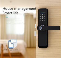 Grosir Tuya kunci pintu rumah pintar WiFi, kata sandi sidik jari Digital kartu aluminium pintu Cloud opsi penyimpanan Data TT kunci WiFi