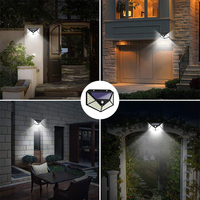 Lampu Dinding tenaga surya LED 20/100 kualitas tinggi 3 mode PIR Sensor gerak IP65 tahan air ABS 6000K lampu taman siang hari