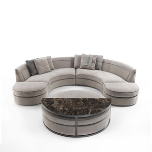 Canapé modulaire incurvé de luxe pour salon Canapé rond Combinaison Changement <span class=keywords><strong>d</strong></span>'<span class=keywords><strong>angle</strong></span> Canapé en tissu à carreaux diamantés - Product Image 5