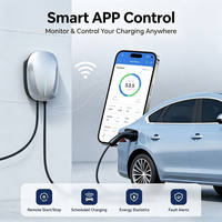 Station de recharge murale pour véhicules électriques OEM personnalisée 7kW 11kW 22kW Type 2 AC, chargeur mural intelligent avec contrôle WiFi par application, chargeur de voiture électrique