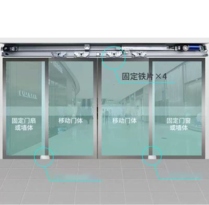 Thương mại tự động cửa kính trượt Hệ thống thiết kế hiện đại giá thấp khách sạn cửa Opener - Product Image 6