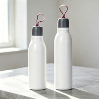 Bouteille d'eau réutilisable de 18 oz et 24 oz avec sangle de transport, gobelet en acier inoxydable à double paroi isolé, sans BPA, gourde de voyage pour la salle de sport