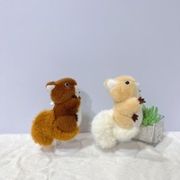 Porte-clés en peluche écureuil à grande queue mignon, jouet pendentif, petite décoration de sac, poupée porte-clés