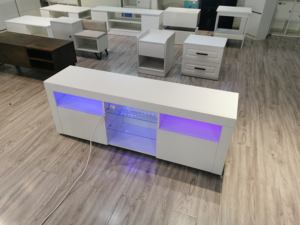 L-образный шкаф для телевизора, блестящая белая Подставка для телевизора, светодиодный стол для телевизора - Product Image 3