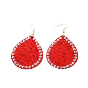Pendientes colgantes con diseño de gota de agua, cuero estampado de leopardo, borla de hojas, joyería de moda para mujer - Product Image 5