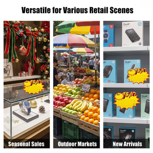 Customizable supermarket promotional billboards with colorful explosion stickers and different fonts. - Product Image 4