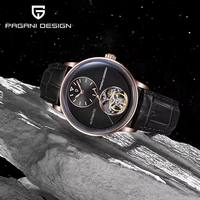 Montre automatique de luxe sportive pour homme PAGANI Design 1796, tourbillon, cadran de 42 mm, bracelet en cuir lumineux, boîtier en acier inoxydable, 100 m