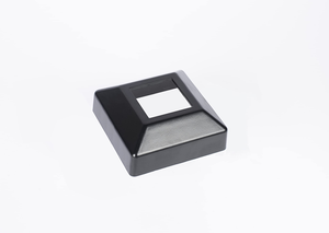Cache-poteau en aluminium sur mesure 4x4 po noir pour garde-corps de terrasse, base de jante pour clôture intérieure et extérieure - Product Image 1