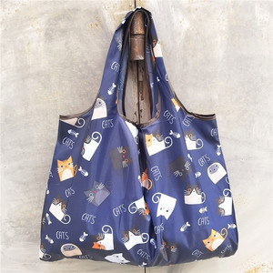 Sac publicitaire pliable grand format <span class=keywords><strong>en</strong></span> nylon imperméable, recyclable et écologique, motif dessin animé japonais, idéal pour le shopping, le rangement et les voyages - Product Image 2