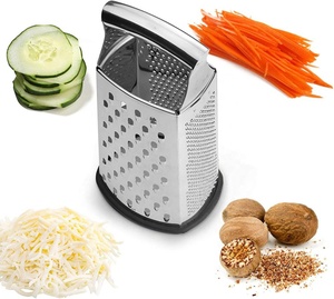 Râpe à vis en acier inoxydable, 4 faces, 8 pouces, pour parmesan fromage, gingembre, légumes, noix de coco avec manche en bois - Product Image 6