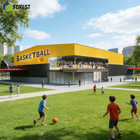 Estructura de Acero en H Personalizada para Gimnasios de Baloncesto, Estructura de Gran Vano Prefabricada para Tiendas de Suministros, Certificación CE