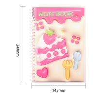 Cuaderno Espiral 3D Personalizado con Diseño de Dibujos Animados, Cubierta de Cuero PU Suave y Elástica, Impresión de Animales Kawaii, Encuadernación de Hojas Sueltas, 60 Hojas, OEM