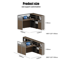Bureau de travail moderne en gros pour 4 personnes avec cloisons, étagères de rangement, finition grain de bois gris, modulaire, directement de l'usine