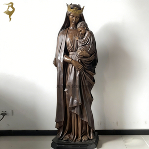 Outdoor Metal Craft <b>Religious</b> Catholic Church Virgin Mary and Jesus Bronze Sculpture JR-ABF09 Bronze Virgin Mary JR-ABF09 - Product Image 1