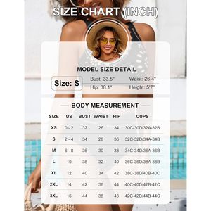 Conjunto de Bikini de 2 Piezas para Mujer, Cintura Alta, Cuello en V, Recortes, Push-Up, Secado Rápido, Spandex/Poliéster - Product Image 6
