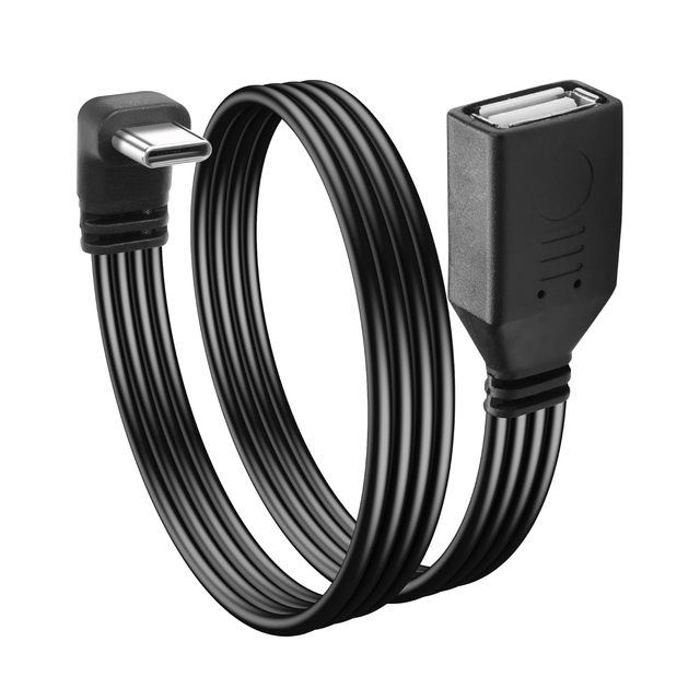 90 Degree Right Angle USB C2.0 Cable Type C to USB Female OTG Adapter Cable USB Type C Flat Short Cable