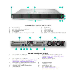 Serveurs HPE ProLiant DL360 Gen11 en rack, processeur Xeon, mémoire DDR5, prise en charge des GPU, stockage Internet décontracté - Product Image 3
