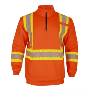 Logo personnalisé Sweat-shirt chaud à manches longues et haute visibilité avec protection réfléchissant de niveau D et ruban argenté - Product Image 3