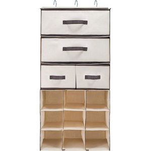3 <b>Shelf</b> Hanging Closet Organizers Durable Linen Fabric Foldable Shoe Organizers Storage Bag for Wardrobe - Product Image 3
