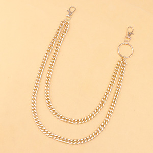 Double Layer Metal Pants <b>Chain</b> Gold Zinc Alloy Waist <b>Chain</b> Hip Hop Denim Accessory Daily Wear - Product Image 6
