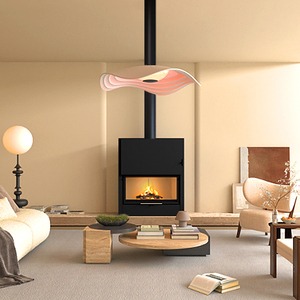 Elegante Chimenea Moderna Independiente de Acero con Llama Real, Estufa de Leña para Calefacción, Ideal para Hoteles, Casas y Decoración de B&B - Product Image 2