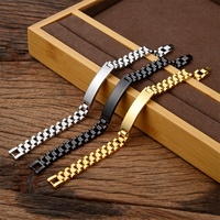 Bracelet de montre en acier inoxydable 10 mm, bracelet à barre gravée personnalisée, bracelet à chaîne à maillons pour femmes