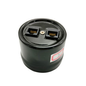 Prise murale vintage en porcelaine pour téléphone et ordinateur, montage en surface, en céramique, IP20, 1/2 <span class=keywords><strong>prises</strong></span>, vente en gros - Product Image 1