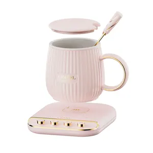 Ceool Hot người bán điện tử cà phê Mug ấm hơn tự động tắt cho bàn sử dụng thông minh Đồ uống tấm sưởi ấm với uống Coaster